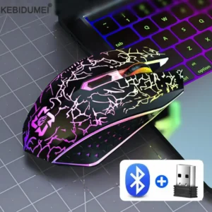 2.4GHz Bluetooth Wireless Mouse Rechargeable RGB Backlight Mice 1600 DPI Ergonomic Design Gaming Mouse for PC Laptop Macbook
