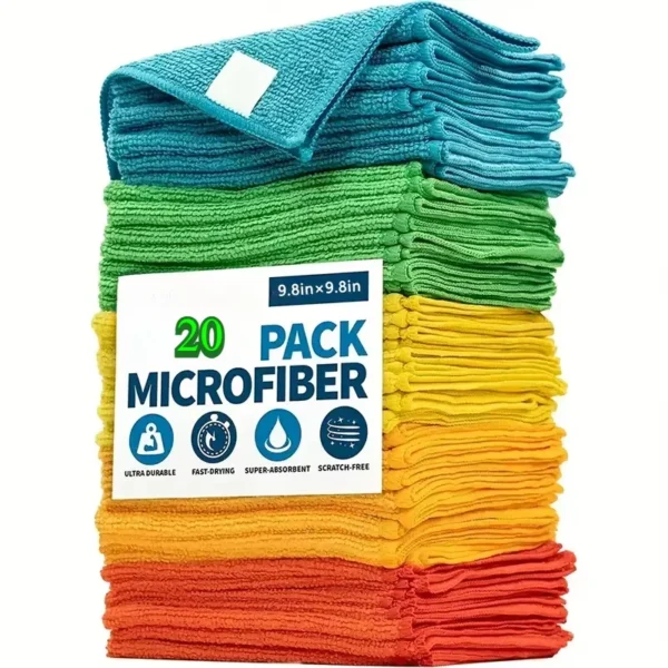 20/10/5/3pcs Microfiber Cleaning Cloth, Dishwashing Cloth Household Rag Kitchen Bathroom Cleaning Towel Durable Absorbent Towel - Image 10