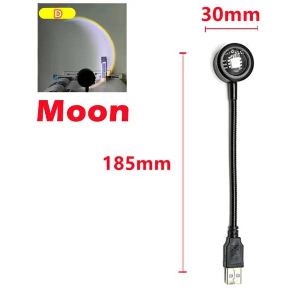 RnnTuu Led USB Sunset Lamp Projector Home Decor Night Light Portable Mood Light For Living Room Wall Photography Neon Lights - Image 8