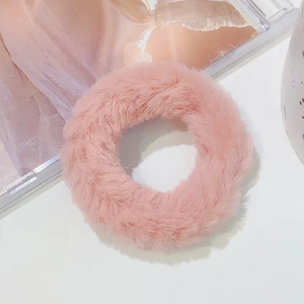 New Colorful Fluffy Hair Band For Women Girls Ponytail Holder Hair Tie Plush Scrunchie Rubber Band Fashion Hair Accessories - Image 24