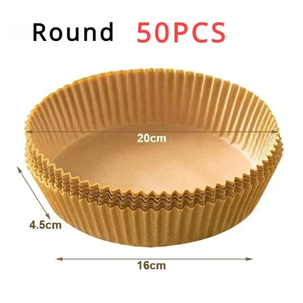 50/100pcs Air Fryer Baking Paper Non-Stick Airfryer Baking Papers Round Air-Fryer Paper Liners Paper Kitchen Accessories - Image 15