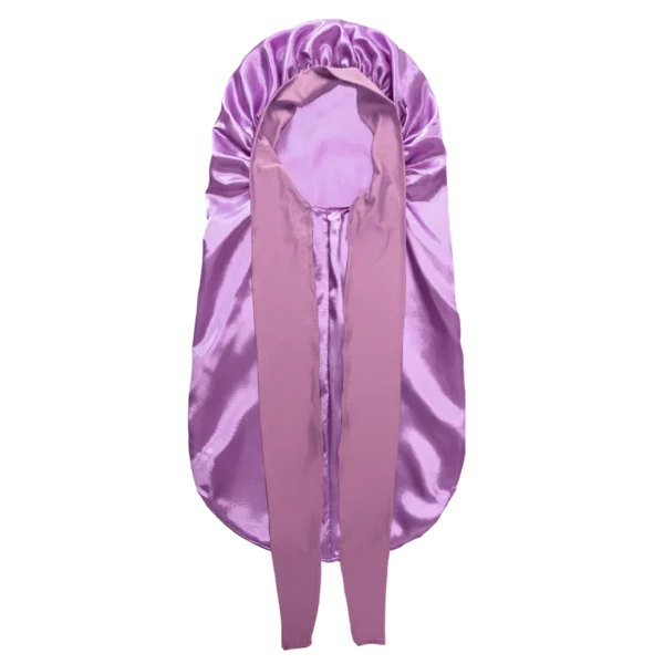 Extra Large Hair Long Silk Bonnet Cap With Elastic Satin Hair Band Comfortable Head Cover Night Sleep Hat For Sleeping Shower - Image 8
