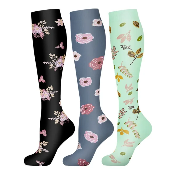 58 Styles 3 Pairs/Pack Compression Socks Knee High 30MmHg  Women Men Sports Socks Edema Diabetes Varicose Veins Running Socks - Image 63