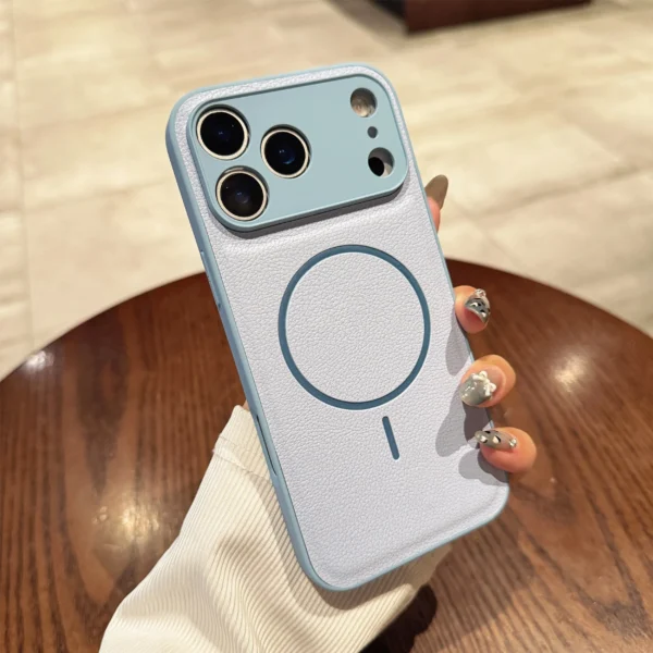 For Iphone17promax Magnetic Case Leather Pattern Matte Phone Case for IPhone 17 16 14 15 13 12 Pro Max Plus 11 for Magsafe Cover - Image 9