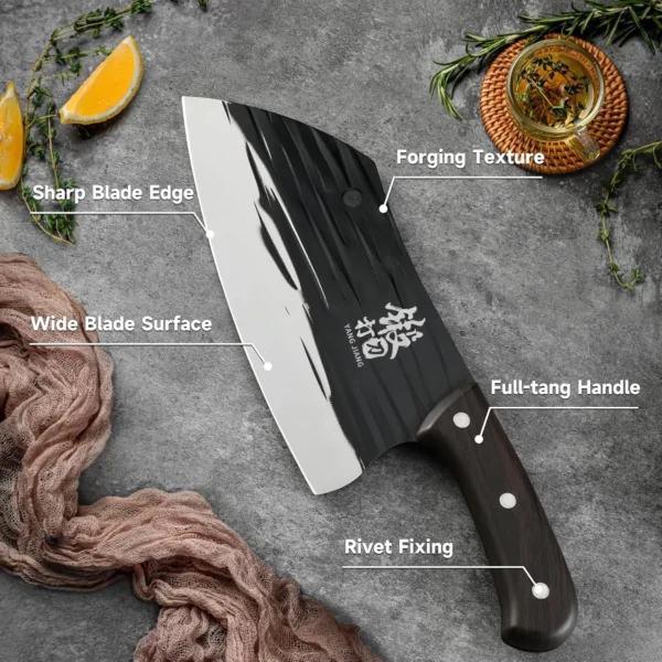 Stainless steel forged kitchen knife, multifunctional kitchen knife, vegetable and meat kitchen cutting tool U9195 - Image 3