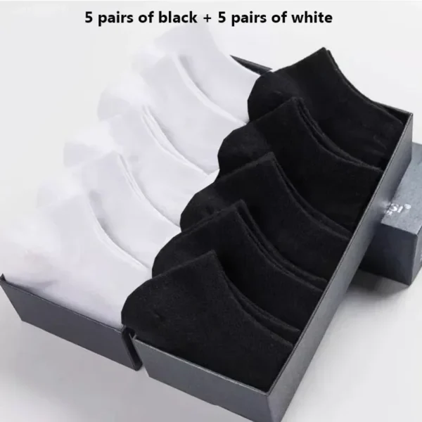5/10 Pairs Women Socks Breathable Sports socks Solid Color Boat socks Comfortable Cotton AnkleSocks White Black - Image 7