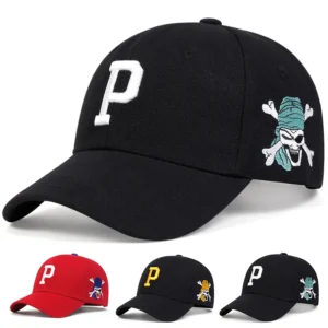 Unisex P Letter Embroidery Snapback Baseball Caps Spring and Autumn Outdoor Adjustable Casual Hats Sunscreen Hat