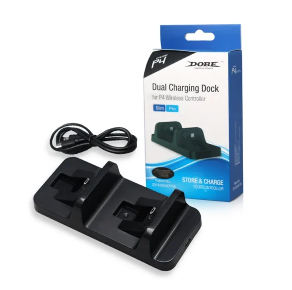 PS4 Controller Charger Charging Dock Station with 4 Micro USB Charging Dongles Dual Charging Dock for Playstation 4 PS4 Slim Pro - Image 8