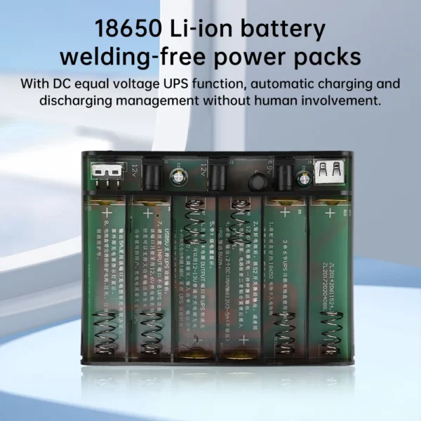 5V 9V 12V Output 60W UPS Uninterrupted Power Supply DIY Power Bank Box for House Router Cellphone Tablet Modem Without Battery - Image 2