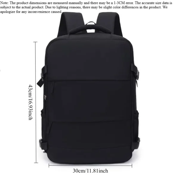 Large Capacity Multifunctional Solid Color Backpack, Suitable for High School and College Students' Business Commuting Travel - Image 7