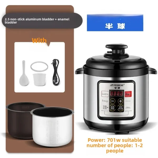 Smart Appointment Electric Pressure Cooker Home Use Mini Non-stick 3-4L Timed Multi-function Pressure Pot for Rice Cooking - Image 9