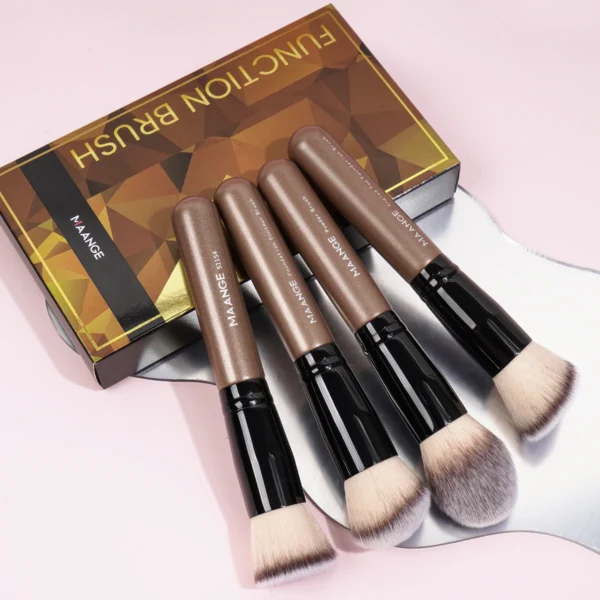 Makeup Brushes Kit 4pcs with Case Foundation Concealer Powder Makeup Brush Soft Fluffy Bristles Big Cosmetic Brushes Set Beauty - Image 7