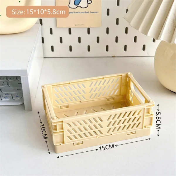 Foldable Storage Box with Handles Collapsible Crate for Toys, Cosmetics & Desk Organization - Image 7