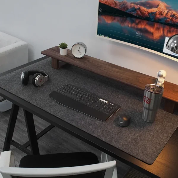 Soft Breathable Large Computer Desk Mat Wool Felt Laptop Anti-Slip Mats Gamer Mouse Pad Simple and Comfortable for Cold Weather - Image 2