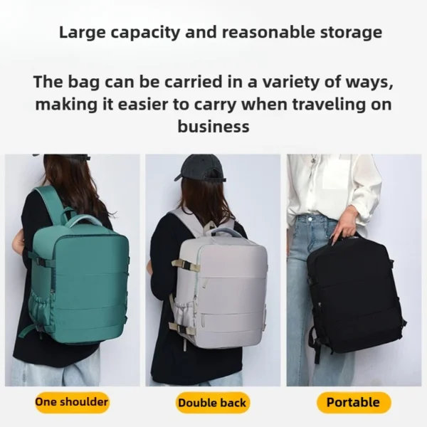 Large Capacity Multifunctional Solid Color Backpack, Suitable for High School and College Students' Business Commuting Travel - Image 5
