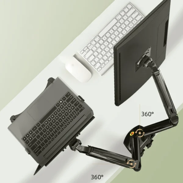 Desktop NB F160 + FP-2 Gas Spring Dual Arm for 17"-27" Monitor Holder + 10"-17" Laptop Support Air Press Mount Stand Load 2-9kg - Image 3