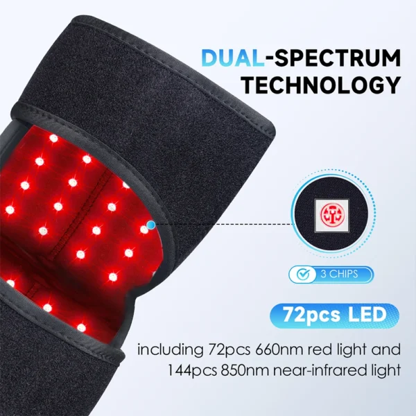 Astarexin Red Infrared Light Therapy Pad 660nm 850nm Red Light Heating Pain Relief Knee Brace Elbow Shoulder Wrap Mas Massager - Image 2