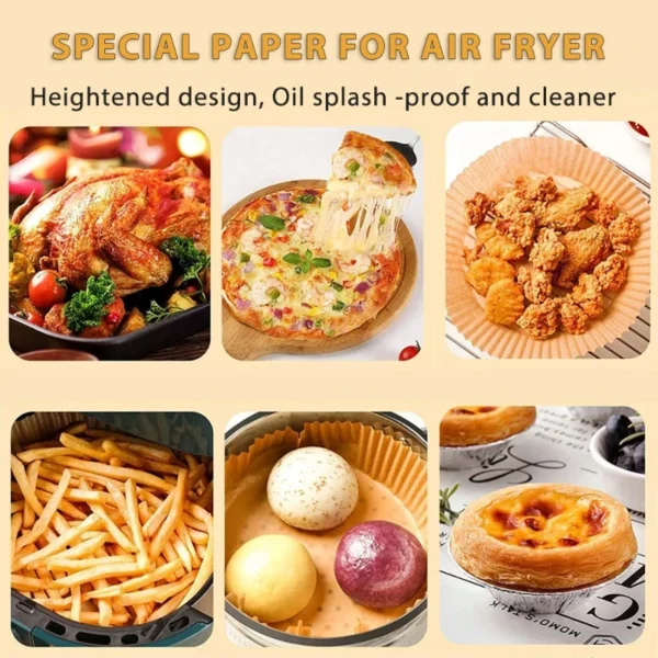 50/100pcs Air Fryer Baking Paper Non-Stick Airfryer Baking Papers Round Air-Fryer Paper Liners Paper Kitchen Accessories - Image 4