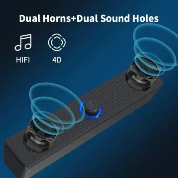 XIKCU Wireless Bluetooth and PC Soundbar Wired Speaker USB Powered Soundbar for TV Pc Laptop Home Theater Surround Audio System - Image 6