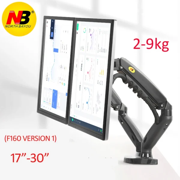 NB NEW F160 gas spring 17"-27"30" Dual Monitor Holder Arm desktop 360 rotate computer holder 2-9KG Monitor bracket USB3.0 port - Image 11