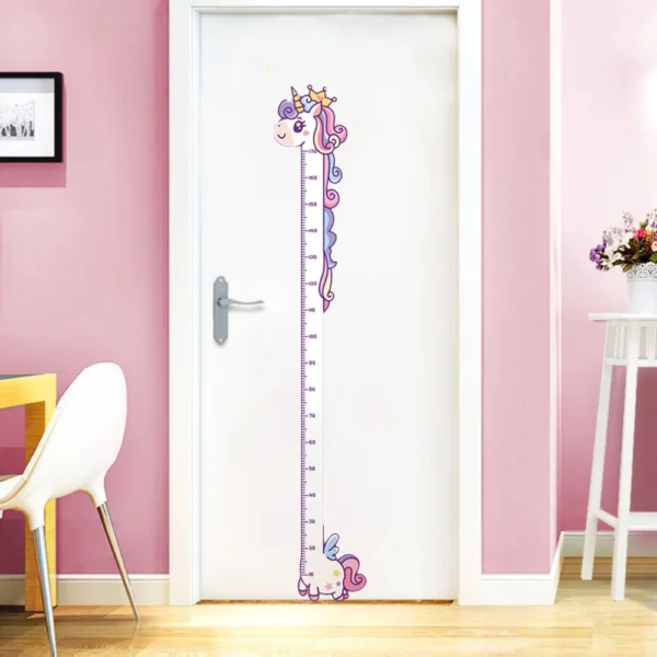 Cute Cartoon Height Sticker Unicorn Dinosaur Giraffe Wall Height Measuring Ruler Stickers For Kids Room Kindergarten Decor - Image 8