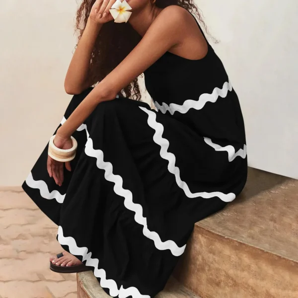 Spring Summer Hot Sale Of The Season Women's Long Sleeveless Ruffle Dress Elegant Ankle-length Floral Print Gown for Party Eveni - Image 6