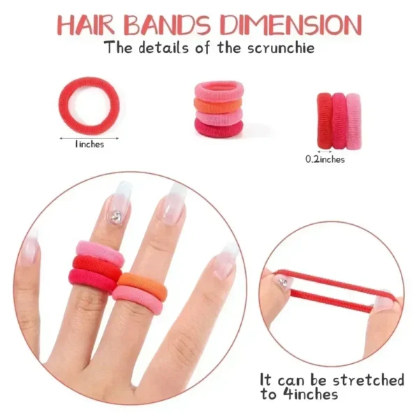 50Pcs/bag Colorful Basic Nylon Ealstic Hair Ties for Girls Ponytail Hold Scrunchie Rubber Band Kid Fashion Hair Accessories - Image 6