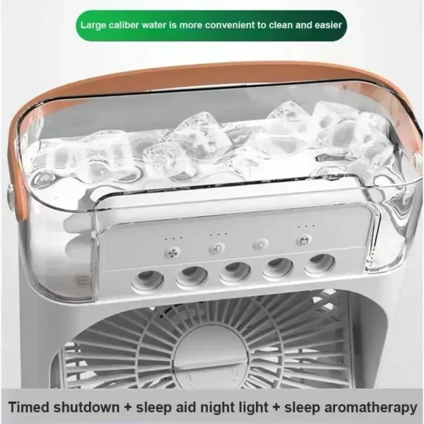 Home - Friendly Portable Fan Air Conditioner: 3 - in - 1 Design with Humidifier USB Electric LED Night Light - Image 5