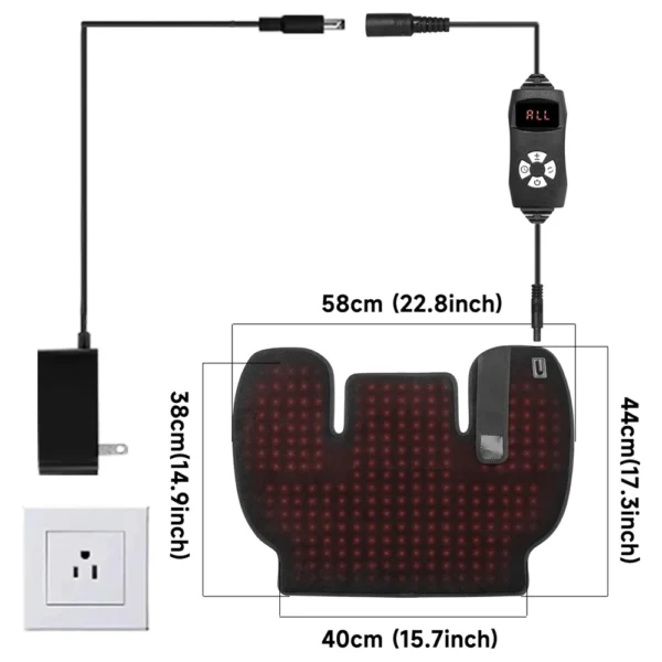 Heating Red&Infrared Light Shoulder for Body Upper Back 660nm&850nm Dual-chip LED Wearable Wrap Pad Pain Relief Muscle Relaxing - Image 6