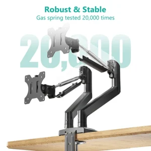 Dual Monitor Mount For 13″–34″ Screens, Adjustable Dual Monitor Stand, With 180° Swivel, Tilt, 360° Rotation For Home Office