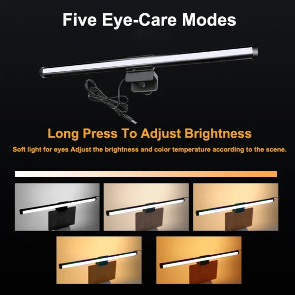 LED Desk Lamp Monitor Light Bar Eye-Care Table Lamp Computer Stepless Dimming Lighting Monitor Screen Light Bar for Work Gaming - Image 4