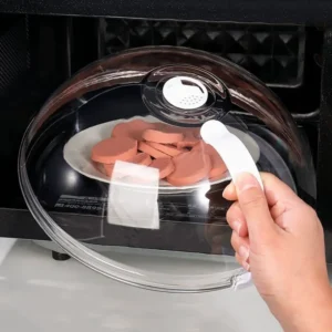 Microwave Cover With Handle High Temperature Resistant Microwave Splash Guard Lid Transparent Food Heating Cover with Steam Vent