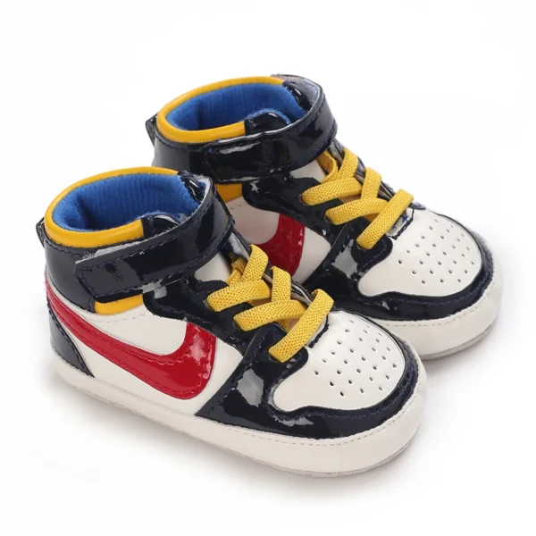 0-18M New Baby Shoes With High top Sports PU Leather Multi-color Soft Cloth Sole First Walker Casual Sports Shoes Suitable For - Image 10