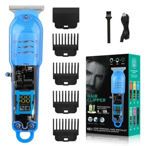 Hair Cut Machine Rechargeable Hair Clippers Transparent Professional Clippers Electric Hair Trimmers Shaver for Men - Image 6