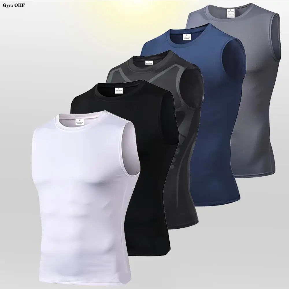 Men Quick Dry Running T-Shirts Compression Vest Sleeveless Quick-Drying Jersey Training Shirt Gym Mens Tank Top 5 Men Quick Dry Running T-Shirts Compression Vest Sleeveless Quick-Drying Jersey Training Shirt Gym Mens Tank Top - Image 5