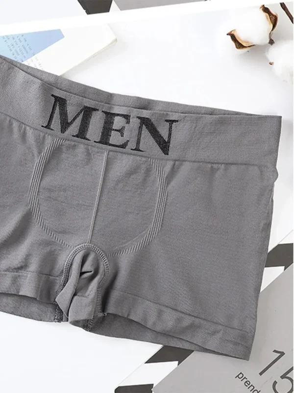 5 PCs Men's High Elastic Plain Color Comfortable Boxer Briefs Panties Breathable Pantyhose - Image 8