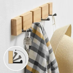 Nordic Fashion Style Bedroom Furniture Coat Rack Clothes Hanger Hooks Living Room Closet Bamboo Hat Racks Coat Hanger Wall Hook