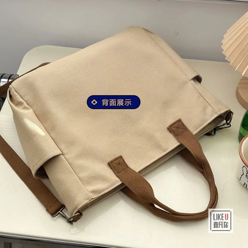 Original Thickened Multi-Pocket Japanese-Style Tote Canvas Bag Casual Student Computer Simple Handbag Shoulder Crossbody School Bag 2 Original Thickened Multi-Pocket Japanese-Style Tote Canvas Bag Casual Student Computer Simple Handbag Shoulder Crossbody School Bag - Image 2