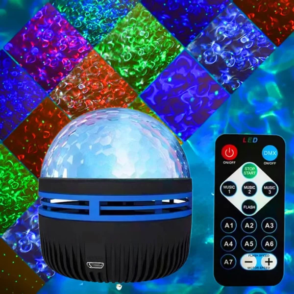 USB Galaxy Projector Aurora 5V Night Light 360° Rotating GB Colorful NightLights with Remote Control for Home Theater Room Deco - Image 2