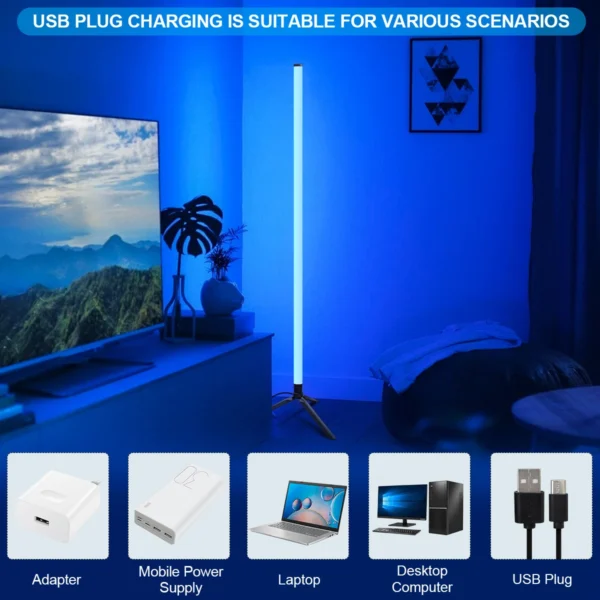 Floor Lamp Plastic 105cm Floor Lamps For Living Room Decor Led Lamp 5w/36v Rgb Lights Smart Bedroom Home Nordic Minimalist Light - Image 8