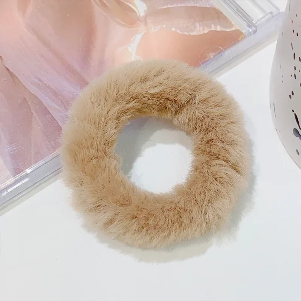 New Colorful Fluffy Hair Band For Women Girls Ponytail Holder Hair Tie Plush Scrunchie Rubber Band Fashion Hair Accessories - Image 25