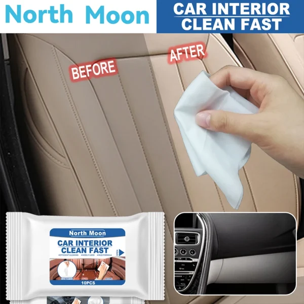 Disposable Car Interior Cleaning Wet Wipe Dashboard Console Carpet Leather Towel - Image 4