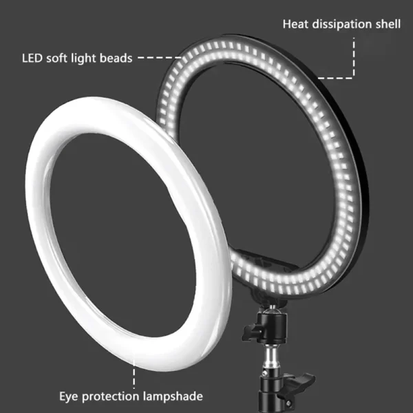 10inch Selfie Ring Light, Photography Fill Light Led Ring Lamp Ringlight for Video Recording Live Broadcast Selfie Led Lamp - Image 5