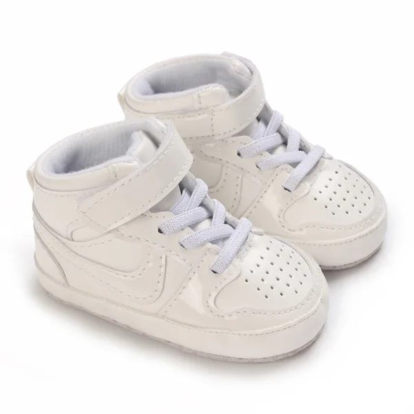 0-18M New Baby Shoes With High top Sports PU Leather Multi-color Soft Cloth Sole First Walker Casual Sports Shoes Suitable For - Image 2