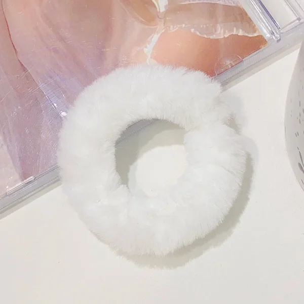 New Colorful Fluffy Hair Band For Women Girls Ponytail Holder Hair Tie Plush Scrunchie Rubber Band Fashion Hair Accessories - Image 13
