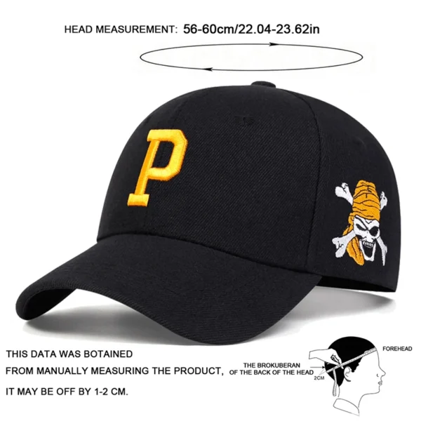 Unisex P Letter Embroidery Snapback Baseball Caps Spring and Autumn Outdoor Adjustable Casual Hats Sunscreen Hat - Image 6