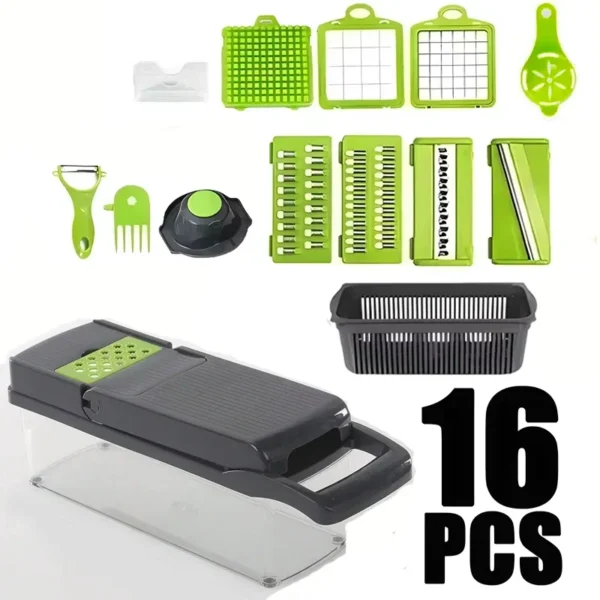 14/16 IN 1 Slicer Vegetable Food Chopper Vegetable Cutter Tomato Carrot Grater Cheese French Onion Shredders Kitchen Tool - Image 8