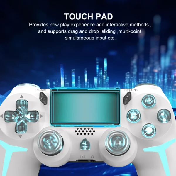 GAMINJA RGB Light Wireless Game Controller For PS4 PS3 Console Computer PC LED Bluetooth Gamepad 6-axis Gyroscope Dual Vibration - Image 6