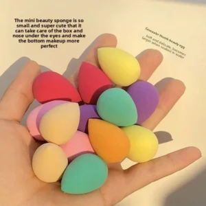 Mini Thumb Beauty Blender Dry Wet Use Non-Powder Eating Makeup Sponge Cosmetic Puff Compact Portable Foundation Blender