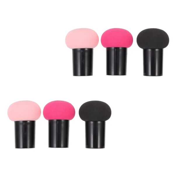 6pcs Mushroom Powder Puff Women Makeup Tools Durable Sponges Strong Grip No Smell Non Fading For Foundation - Image 2